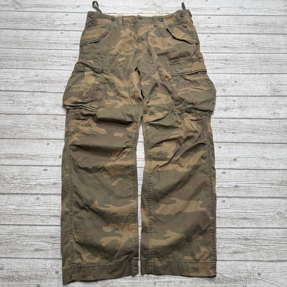 GAP Cargo Pants Mens 34x34 Green Brown Camo Straight Leg Utility Hunting Outdoor